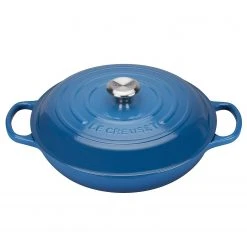 Deals ???? Le Creuset 2.25 Qt. Signature Enameled Cast Iron Braiser With Stainless Steel Knob | Marseille Blue ????