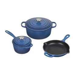 Brand new ???? Le Creuset 5-Piece Signature Cookware Set With Stainless Steel Knobs | Marseille Blue ????