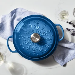 Promo ???? Le Creuset 2.25 Qt. Signature Braiser With Stainless Steel Knob | Noel (Marseille Blue) ???? -Le Creuset Shop noel1