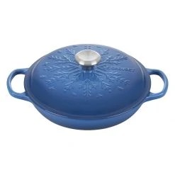 Promo ???? Le Creuset 2.25 Qt. Signature Braiser With Stainless Steel Knob | Noel (Marseille Blue) ????