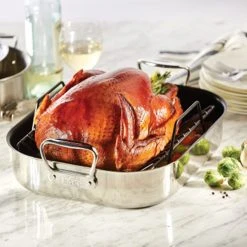 Deals ???? All-Clad Nonstick Roaster With Rack | Large - 16" X 13" ???? -Le Creuset Shop non stick roasting pan w rack 16 x 13 all clad e751s264 1