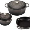 New ???? Le Creuset 5-Piece Signature Cookware Set With Stainless Steel Knobs | Oyster Grey ???? -Le Creuset Shop oyster 5 piece signature cookware set ms1605 7fss