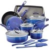 Coupon ???? Rachael Ray Blue Gradient 14 Piece Enamel Cookware Set ????