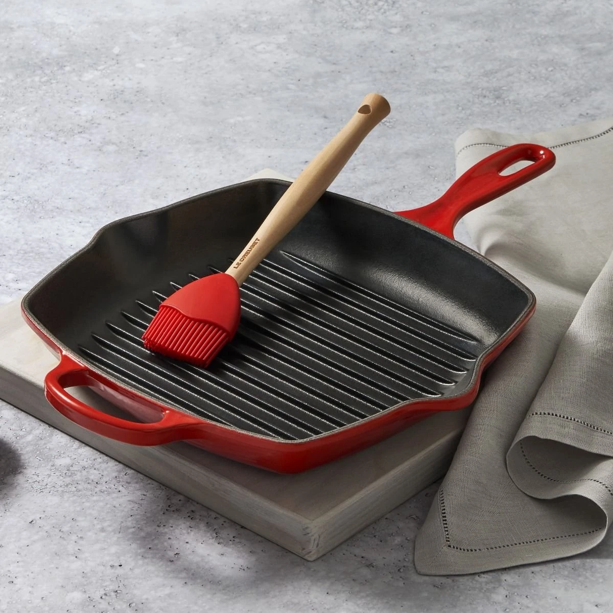 Best Sale ???? Le Creuset 10.25" Square Signature Cast Iron Grill Skillet | Cerise/Cherry Red ⌛ 5 Best Sale ???? Le Creuset 10.25" Square Signature Cast Iron Grill Skillet | Cerise/Cherry Red ⌛ - Image 3