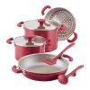 Discount ???? Rachael Ray 8-Piece Enameled Stacking Cookware Set | Red Shimmer ???? 2 Discount ???? Rachael Ray 8-Piece Enameled Stacking Cookware Set | Red Shimmer ???? -Le Creuset Shop redshim1