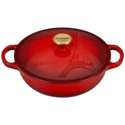 Best Sale ???? Le Creuset 2.5Qt Signature Cocotte Eiffel Tower Collection | Cerise ????