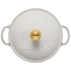 New ⭐ Le Creuset 2.5Qt Signature Cocotte Eiffel Tower Collection | White ???? -Le Creuset Shop rs10259 eiffel rdo white 3 lpr
