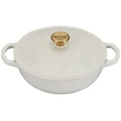 New ⭐ Le Creuset 2.5Qt Signature Cocotte Eiffel Tower Collection | White ????