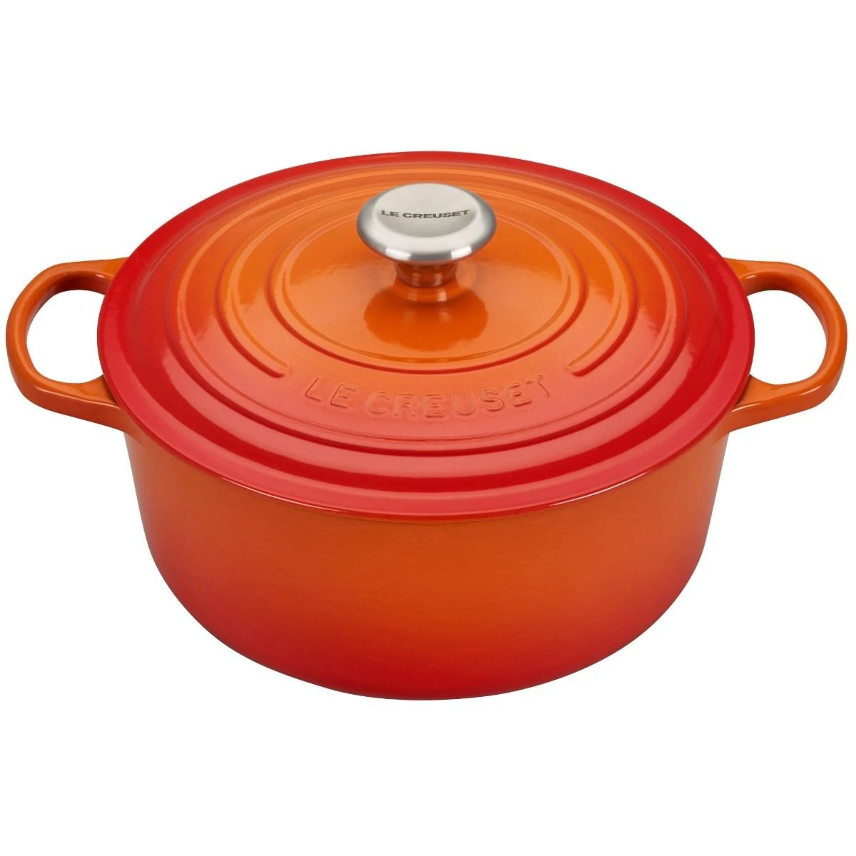 Buy ???? Le Creuset 5.5 Qt. Round Signature Cast Iron Dutch Oven With Stainless Steel Knob | Flame Orange ???? 3 Buy ???? Le Creuset 5.5 Qt. Round Signature Cast Iron Dutch Oven With Stainless Steel Knob | Flame Orange ????