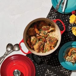 Flash Sale ???? Le Creuset 5.5 Qt. Round Signature Cast Iron Dutch Oven With Stainless Steel Knob | Cerise/Cherry Red ???? -Le Creuset Shop rs11037 lca q1 onepotmeal ret