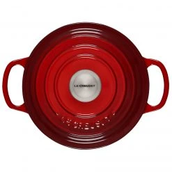 Best Pirce ???? Le Creuset 2 Qt. Round Signature Cast Iron Dutch Oven With Stainless Steel Knob | Cerise/Cherry Red ???? -Le Creuset Shop rs11185 ls2501 1867ss 3