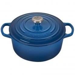Flash Sale ???? Le Creuset 3.5 Qt. Round Signature Dutch Oven With Stainless Steel Knob | Marseille Blue ????