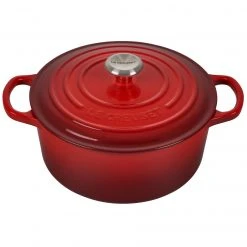 Coupon ???? Le Creuset 3.5 Qt. Round Signature Dutch Oven With Stainless Steel Knob | Cerise/Cherry Red ????