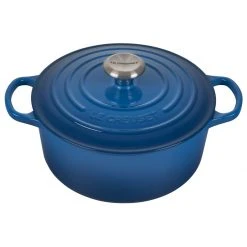 Deals ???? Le Creuset 4.5 Qt. Round Signature Dutch Oven With Stainless Steel Knob | Marseille Blue ????