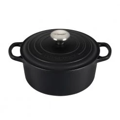 Promo ???? Le Creuset 3.5 Qt. Round Signature Dutch Oven With Stainless Steel Knob | Licorice ✔️
