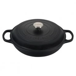Best deal ???? Le Creuset 3.5 Qt. Signature Enameled Cast Iron Braiser With Stainless Steel Knob | Licorice ????