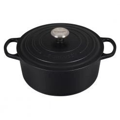Discount ???? Le Creuset 5.5 Qt. Round Signature Dutch Oven With Stainless Steel Knob | Licorice ✔️