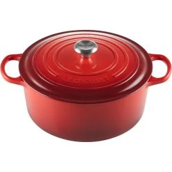 Deals ⭐ Le Creuset 9 Qt. Round Signature Dutch Oven With Stainless Steel Knob | Cerise/Cherry Red ✨