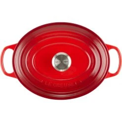 Best Sale ???? Le Creuset 5 Qt. Oval Signature Dutch Oven With Stainless Steel Knob | Cerise/Cherry Red ✔️ -Le Creuset Shop rs11949 lc 20191021 fr ps 00009s