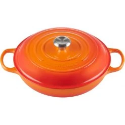 Brand new ???? Le Creuset 3.5 Qt. Signature Enameled Cast Iron Braiser With Stainless Steel Knob | Flame Orange ????