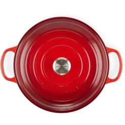 Best Sale ???? Le Creuset 3.5 Qt. Signature Enameled Cast Iron Braiser With Stainless Steel Knob | Cerise/Cherry Red ???? -Le Creuset Shop rs11981 lc 20191015 fr ps 00015