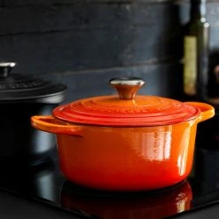 Coupon ???? Le Creuset 3.5 Qt. Round Signature Dutch Oven With Stainless Steel Knob | Flame Orange ???? -Le Creuset Shop rs12081 lc 20180130 dk ls 00145 1