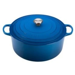 Brand new ???? Le Creuset 13.25 Qt. Round Signature Cast Iron Dutch Oven With Stainless Steel Knob | Marseille Blue ❤️