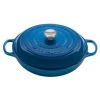 Promo ???? Le Creuset 5 Qt. Signature Enameled Cast Iron Braiser With Stainless Steel Knob | Marseille Blue ???? -Le Creuset Shop rs12277 ls2532 3259ss