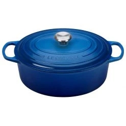 Best deal ✔️ Le Creuset 6.75 Qt. Oval Signature Dutch Oven With Stainless Steel Knob | Marseille Blue ????