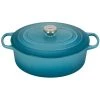 Brand new ⭐ Le Creuset 6.75 Qt. Oval Signature Dutch Oven With Stainless Steel Knob | Caribbean Blue ????