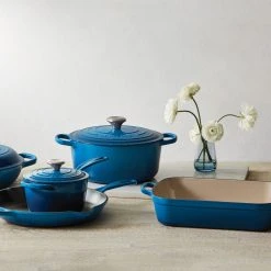 Budget ⭐ Le Creuset 5.5 Qt. Round Signature Cast Iron Dutch Oven With Stainless Steel Knob | Marseille Blue ⌛ -Le Creuset Shop rs12776 200716 lc 8piececastiron ret