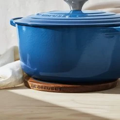 Budget ⭐ Le Creuset 5.5 Qt. Round Signature Cast Iron Dutch Oven With Stainless Steel Knob | Marseille Blue ⌛ -Le Creuset Shop rs16172 le creuset magnetictrivetattached ret 1