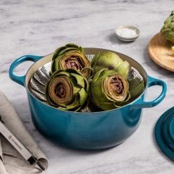 Best Pirce ???? Le Creuset 4.5 Qt. Round Signature Dutch Oven With Stainless Steel Knob | Deep Teal ???? -Le Creuset Shop rs16337 p06 steaming in dutch oven lpr