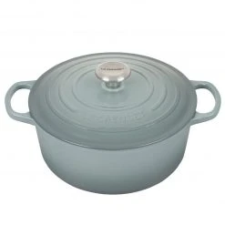 Discount ???? Le Creuset 5.5 Qt. Round Signature Dutch Oven With Stainless Steel Knob | Sea Salt ????