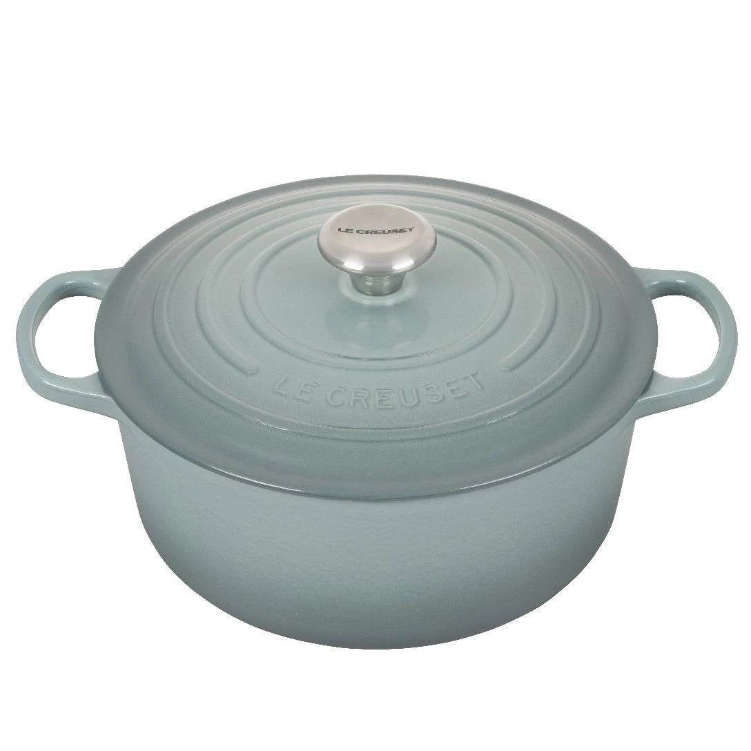 Discount ???? Le Creuset 5.5 Qt. Round Signature Dutch Oven With Stainless Steel Knob | Sea Salt ???? 3 Discount ???? Le Creuset 5.5 Qt. Round Signature Dutch Oven With Stainless Steel Knob | Sea Salt ????