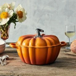 Flash Sale ???? Le Creuset 4 Qt. Pumpkin Cocotte | Persimmon ✔️ -Le Creuset Shop rs17160 220511 lecreuset pumpkincocotte sqret 1