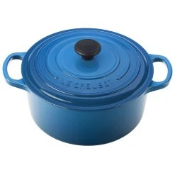 Best reviews of ???? Le Creuset 4.5 Qt. Round Signature Cast Iron Dutch Oven | Marseille Blue ????