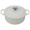 Buy ???? Le Creuset 5.5 Qt. Round Signature Cast Iron Dutch Oven With Stainless Steel Knob | White ????