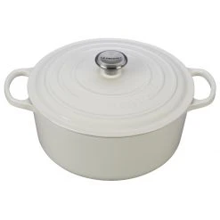 Cheapest ???? Le Creuset 7.25 Qt. Round Signature Dutch Oven With Stainless Steel Knob | White ????