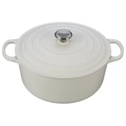 New ???? Le Creuset 9 Qt. Round Signature Dutch Oven With Stainless Steel Knob | White ????