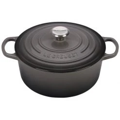 Deals ???? Le Creuset 5.5 Qt. Round Signature Dutch Oven With Stainless Steel Knob | Oyster Grey ????