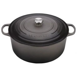 Best Pirce ❤️ Le Creuset 13.25 Qt. Round Signature Cast Iron Dutch Oven With Stainless Steel Knob | Oyster Grey ⌛