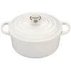 Deals ???? Le Creuset 3.5 Qt. Round Signature Dutch Oven With Stainless Steel Knob | White ✔️