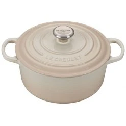 Deals ???? Le Creuset 4.5 Qt. Round Signature Dutch Oven With Stainless Steel Knob | Meringue White ????