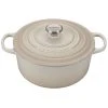 Buy ???? Le Creuset 5.5 Qt. Round Signature Cast Iron Dutch Oven With Stainless Steel Knob | Meringue White ????