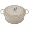 Hot Sale ???? Le Creuset 7.25 Qt. Round Signature Dutch Oven With Stainless Steel Knob | Meringue White ???? -Le Creuset Shop rs9083 ls2501 28716ss 1
