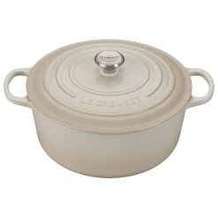 Outlet ???? Le Creuset 9 Qt. Round Signature Dutch Oven With Stainless Steel Knob | Meringue White ✔️