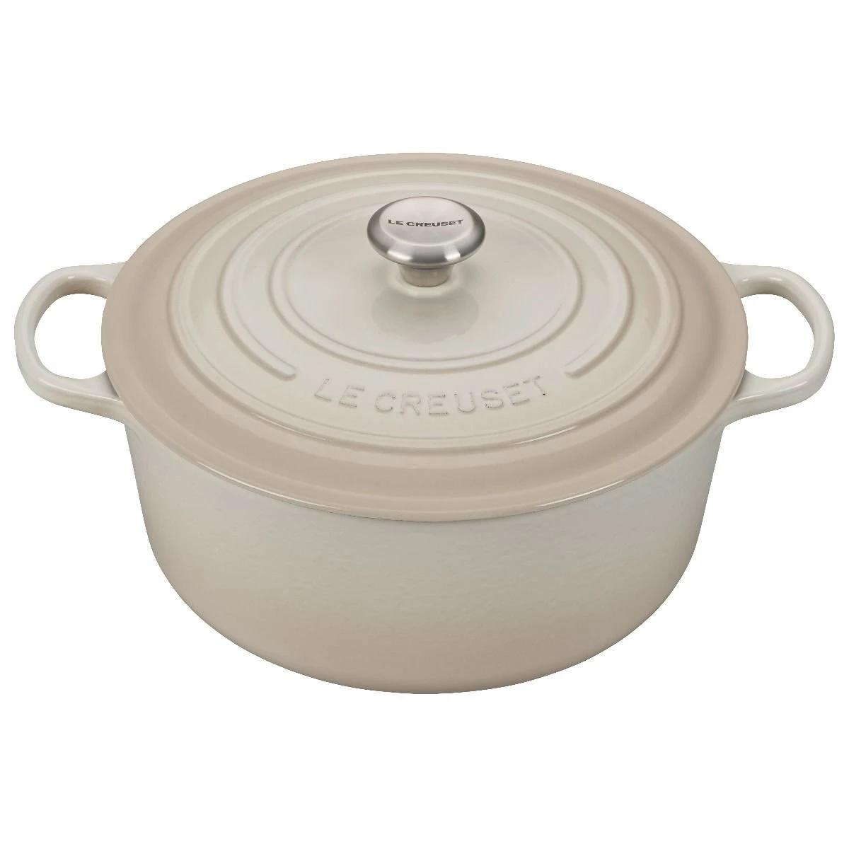Outlet ???? Le Creuset 9 Qt. Round Signature Dutch Oven With Stainless Steel Knob | Meringue White ✔️ 3 Outlet ???? Le Creuset 9 Qt. Round Signature Dutch Oven With Stainless Steel Knob | Meringue White ✔️