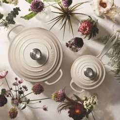 Deals ???? Le Creuset 4.5 Qt. Round Signature Dutch Oven With Stainless Steel Knob | Meringue White ???? -Le Creuset Shop rs9169 spring 2019 meringueflowers 1130 2