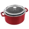 New ???? Staub 4 Qt. Round Cocotte/Dutch Oven With Glass Lid | Cherry Red ???? -Le Creuset Shop staub cherry